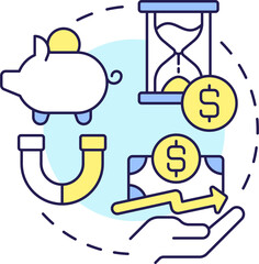 Promotions concept icon. Customers engagement campaign. Savings account abstract idea thin line illustration. Isolated outline drawing. Editable stroke. Arial, Myriad Pro-Bold fonts used