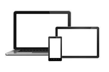 Laptop, mobile phone and digital tablet pc