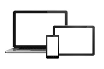 Laptop, mobile phone and digital tablet pc