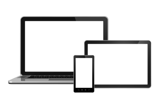 Laptop, mobile phone and digital tablet pc