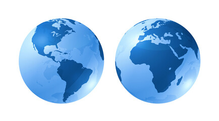 blue glossy globes