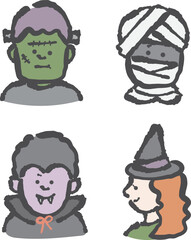 ハロウィン　仮装　キャラクター　セット