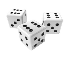 three white dices