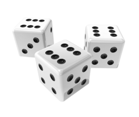 three white dices
