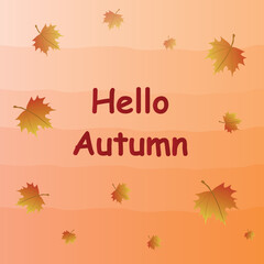 The postcard hello autumn. Vector illustration