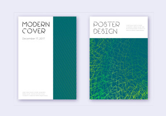 Naklejka na ściany i meble Minimal cover design template set. Green abstract