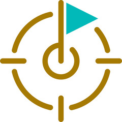 Goal setting flat color ui icon. Steps toward achievement. Making progress. Advancement in school. Simple filled element for mobile app. Colorful solid pictogram. Vector isolated RGB illustration