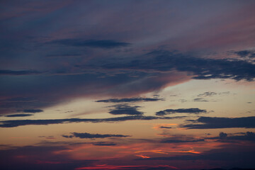 Colorful sunset over the mountains