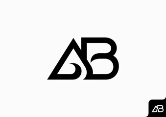 Letter AB logo design flat icon
