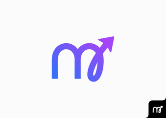 Letter M logo design flat icon