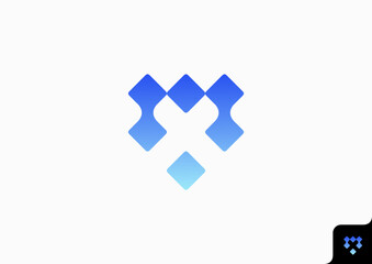 Obraz premium Letter M logo design flat icon