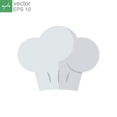Flat Design Style Kitchenware chef hat icon. kitchen utensil for cooking or cook symbol. logo pictogram for chef head wear profession. Vector illustration. Design on white background. EPS 10