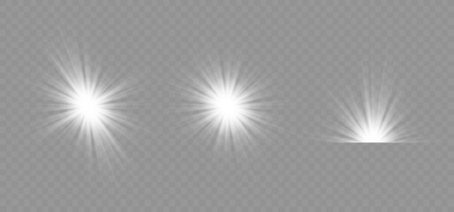 Dazzling flash. Bright Star. Magic dust. Brilliant vector. Bright sun. Glare. shining beam. Rash.