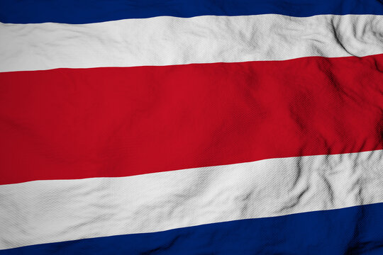 Costa Rican flag in 3D rendering