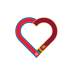 friendship concept. heart ribbon icon of north korea and sri lanka flags. vector illustration isolated on white background
