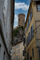 view of streets of Foix, France