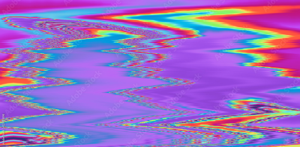 Fototapete glitched tv screen with distorted lines. texture with vhs datamoshing effect.