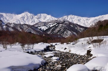 白馬村の冬景色