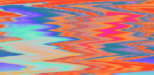 Abstract glitchy texture with colorful wavy lines. Random grainy noise.