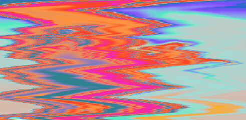 Abstract glitchy texture with colorful wavy lines. Random grainy noise.