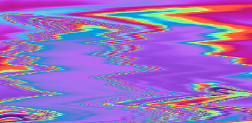 Fototapeta na wymiar Glitched TV screen with distorted lines. Texture with VHS datamoshing effect.
