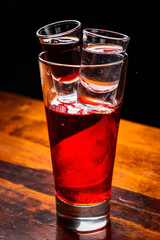 shot with vodka and berries