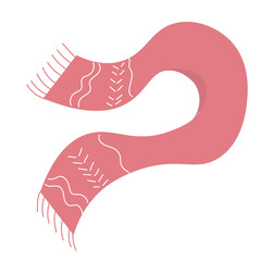 Warm scarf on white background