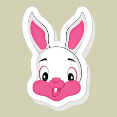 Sticker or label of Happy Rabbit.