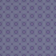 Seamless pattern made of concentric rounded rectangular shapes, with cloth texture, weaving threads of fabric, carpet, 3D rendering