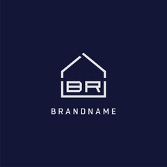Initial letter BR roof real estate logo design ideas - obrazy, fototapety, plakaty
