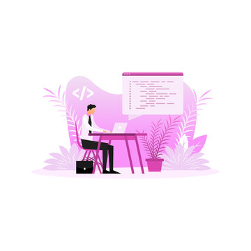Computer programming or developing software or game. Web Development. Website coding.
