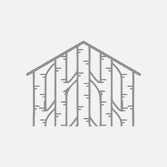 sketch of house white birch