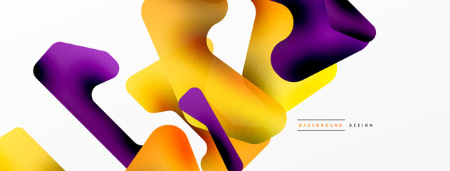 Colorful bright abstract shapes composition. Digital web futuristic template for wallpaper, banner, background, card, book Illustration, landing page