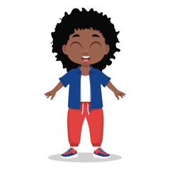 Cute smiling child, boy, schoolboy. Vector illustration