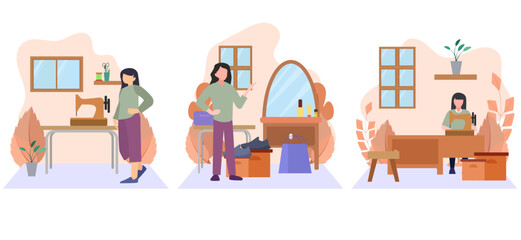 Flat Bundle Fashion Illustration