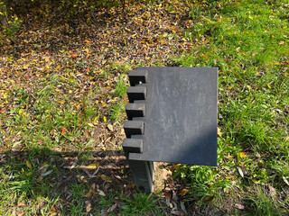 summer in city park at dry sunny day