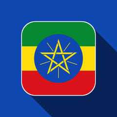 Ethiopia flag, official colors. Vector illustration.