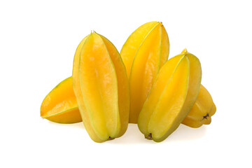 Averrhoa carambola isolated on white