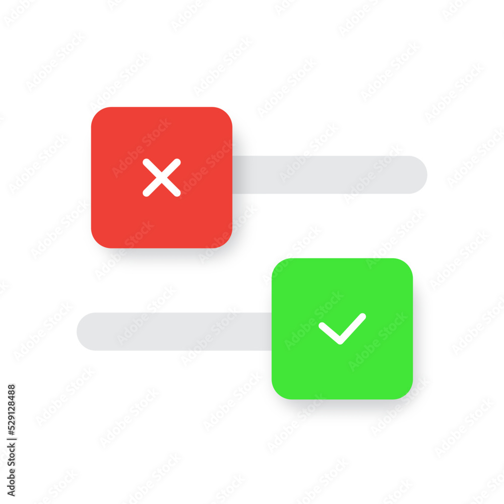 Poster on and off tumbler. user interface template with toggle switch buttons