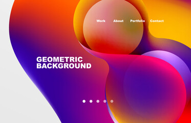 Abstract liquid background for your landing page design. Web page for website or mobile app wallpaper