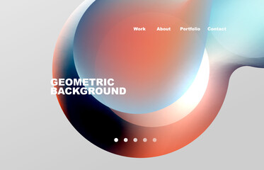 Abstract liquid background for your landing page design. Web page for website or mobile app wallpaper