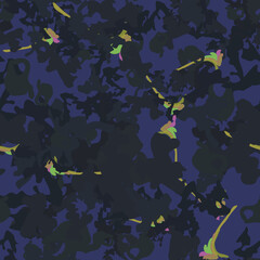UFO camouflage of various shades of blue, yellow and pink colors