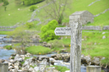 Signpost near Buckden in Langstrothdale, Yorkshire Dales