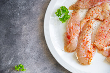 chicken meat raw fillet fresh meal food snack on the table copy space food background 