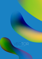 Fluid water drop shape composition abstract background. Vector illustration for banner background or landing page