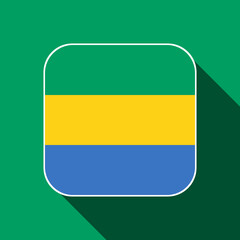 Gabon flag, official colors. Vector illustration.