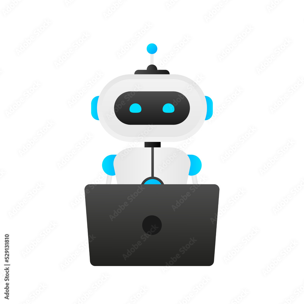 Poster chatbot icon concept, chat bot or chatterbot. robot virtual assistance of website or mobile applicat