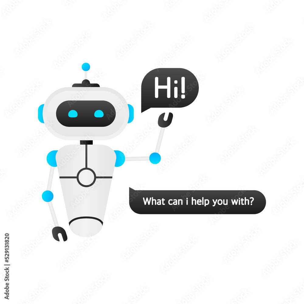 Poster chatbot icon concept, chat bot or chatterbot. robot virtual assistance of website or mobile applicat