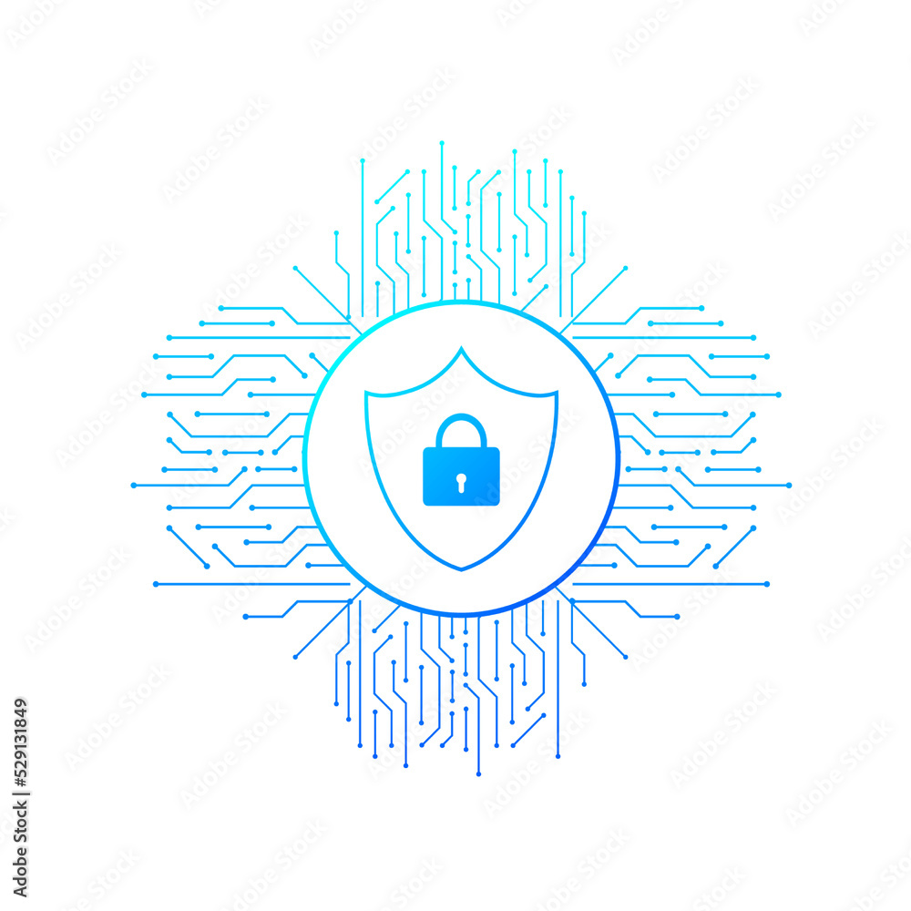 Aufkleber abstract banner. cyber security in 3d style. communication technology. database system