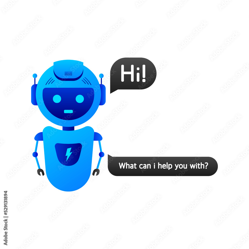 Poster chatbot icon concept, chat bot or chatterbot. robot virtual assistance of website or mobile applicat